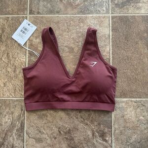 Gymshark Everyday Seamless Sports Bra Burgundy Brown Size Medium